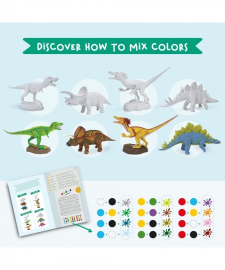 Dinosaur Painting Kit for Kids 3-7 – Arts and Crafts Toy with 4 Dinosaurs Paint Set Brush Scientific Booklet – Educational Di...