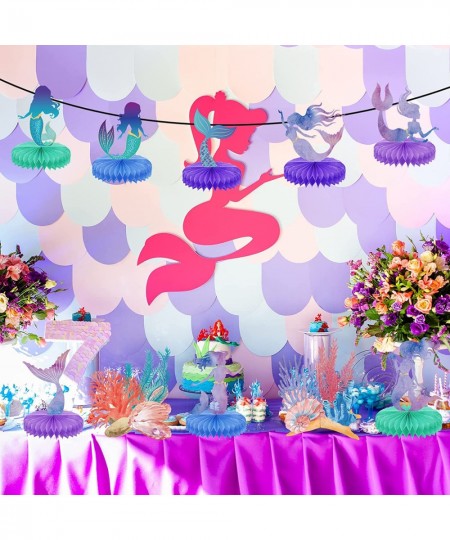 10 Pcs Mermaid Party Supplies Mermaid Birthday Honeycomb Centerpieces for Under The Sea Party Decorations Table Honeycomb for...