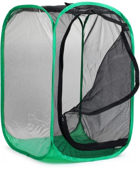 4 Feet Extra Large Monarch Butterfly Habitat Giant Collapsible Insect Mesh Cage Terrarium Pop-up (Black + Green 28 x 28 x 48 ...