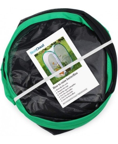 4 Feet Extra Large Monarch Butterfly Habitat Giant Collapsible Insect Mesh Cage Terrarium Pop-up (Black + Green 28 x 28 x 48 ...