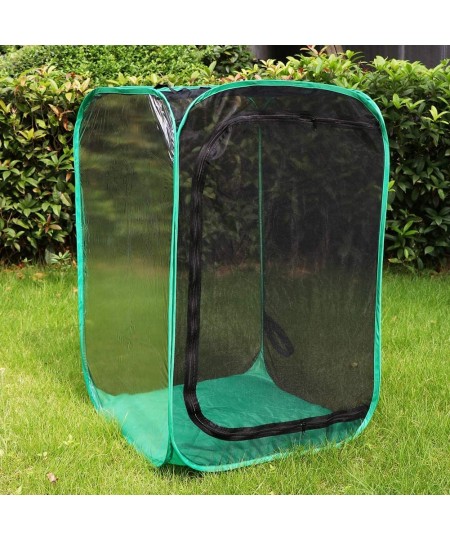 4 Feet Extra Large Monarch Butterfly Habitat Giant Collapsible Insect Mesh Cage Terrarium Pop-up (Black + Green 28 x 28 x 48 ...