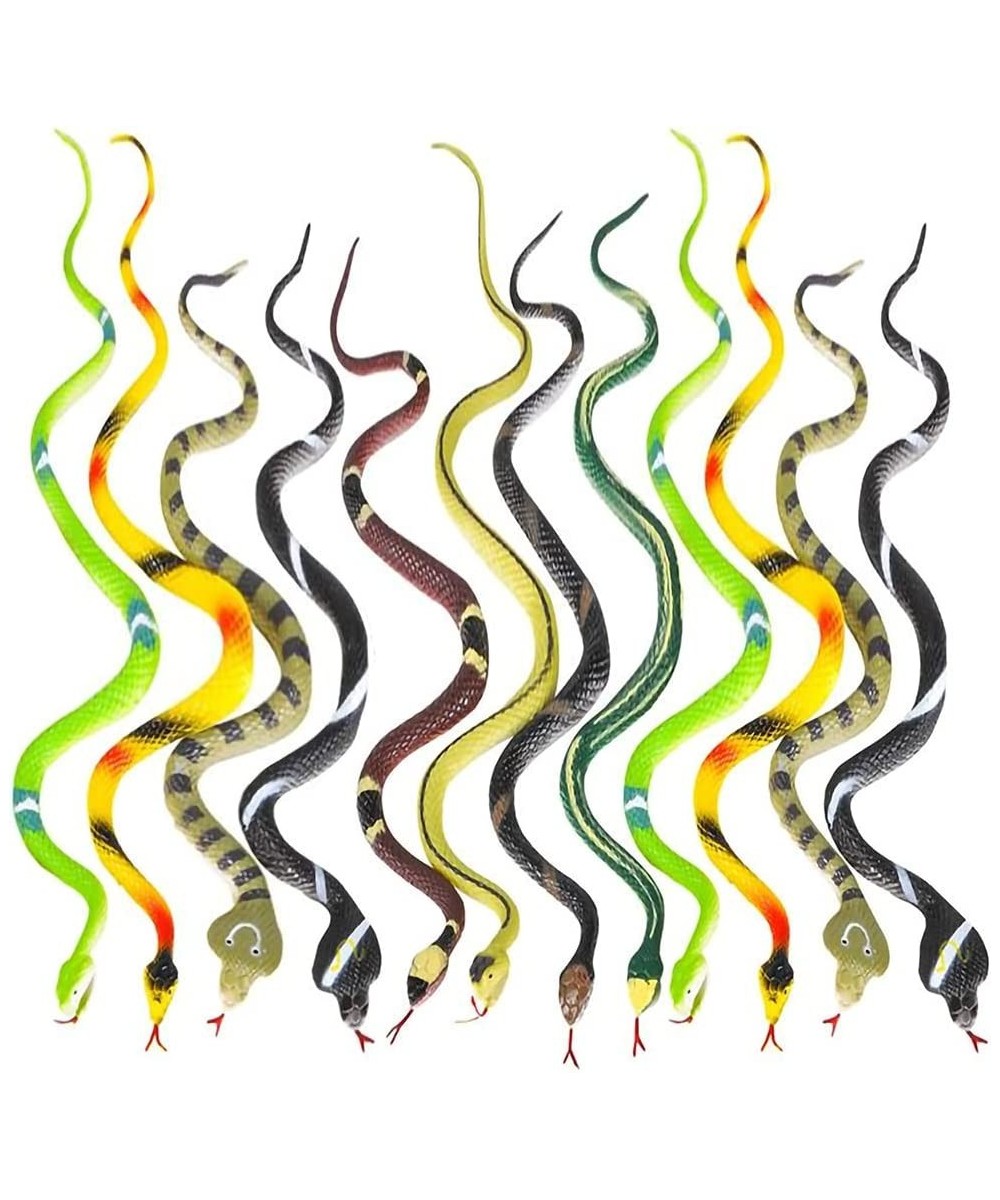 Realistic Rainforest Rubber Snake Toys - Pack of 12 - 14 Inches Long - Real Look Scales - Reptile Birthday Party Favors Fake ...