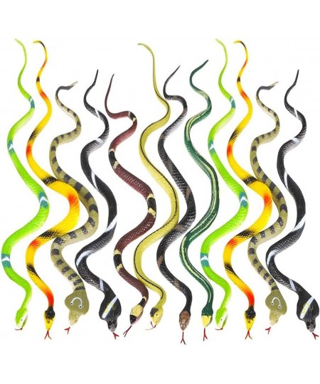 Realistic Rainforest Rubber Snake Toys - Pack of 12 - 14 Inches Long - Real Look Scales - Reptile Birthday Party Favors Fake ...