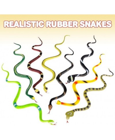 Realistic Rainforest Rubber Snake Toys - Pack of 12 - 14 Inches Long - Real Look Scales - Reptile Birthday Party Favors Fake ...