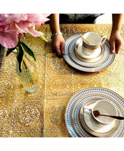 Vinyl Rectangle Tablecloth 100% Oil-Proof PVC Table Cloth Waterproof Table Covers Stain-Resistant Wipeable Table Protector La...