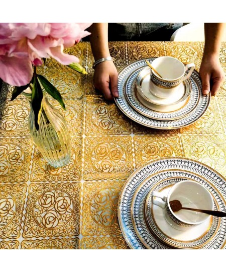 Vinyl Rectangle Tablecloth 100% Oil-Proof PVC Table Cloth Waterproof Table Covers Stain-Resistant Wipeable Table Protector La...