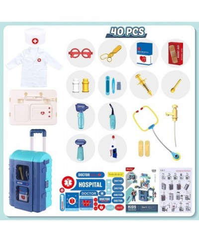 Toy Doctor Kit for Kids: Pretend Play Kids Doctor Set with Electronic Stethoscope Dress Up Doctor Costume Carrying Storage Ca...