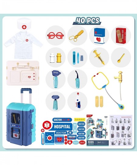 Toy Doctor Kit for Kids: Pretend Play Kids Doctor Set with Electronic Stethoscope Dress Up Doctor Costume Carrying Storage Ca...