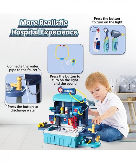 Toy Doctor Kit for Kids: Pretend Play Kids Doctor Set with Electronic Stethoscope Dress Up Doctor Costume Carrying Storage Ca...