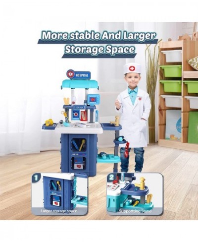 Toy Doctor Kit for Kids: Pretend Play Kids Doctor Set with Electronic Stethoscope Dress Up Doctor Costume Carrying Storage Ca...