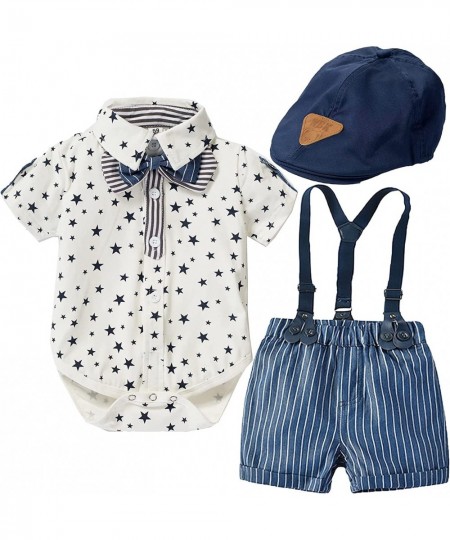 Reborn Baby Doll Boy Clothes 24 Inch Blue Gentleman Jumpsuit Shorts Outfit Accessories 3 pcs Sets Fit 22-24 Inch Newborn Doll...