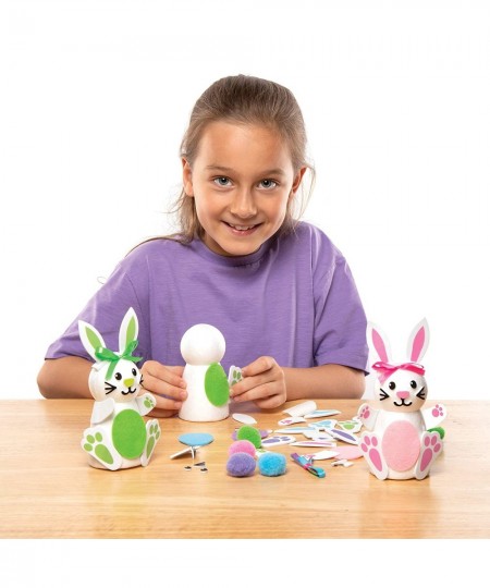 AT413 Build A Bunny Kits - Pack of 4 Creative Easter Art and Craft Supplies for Kids to Make and Decorate $94.03 - Craft Kits