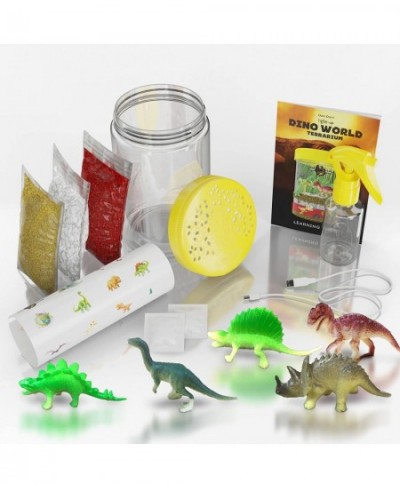 Dino World Terrarium Kit for Kids - LED Light in Lid - Dinosaur Toys for Boys & Girls Age 3 4 5 6 7 8+ Year Old Boy and Girl ...