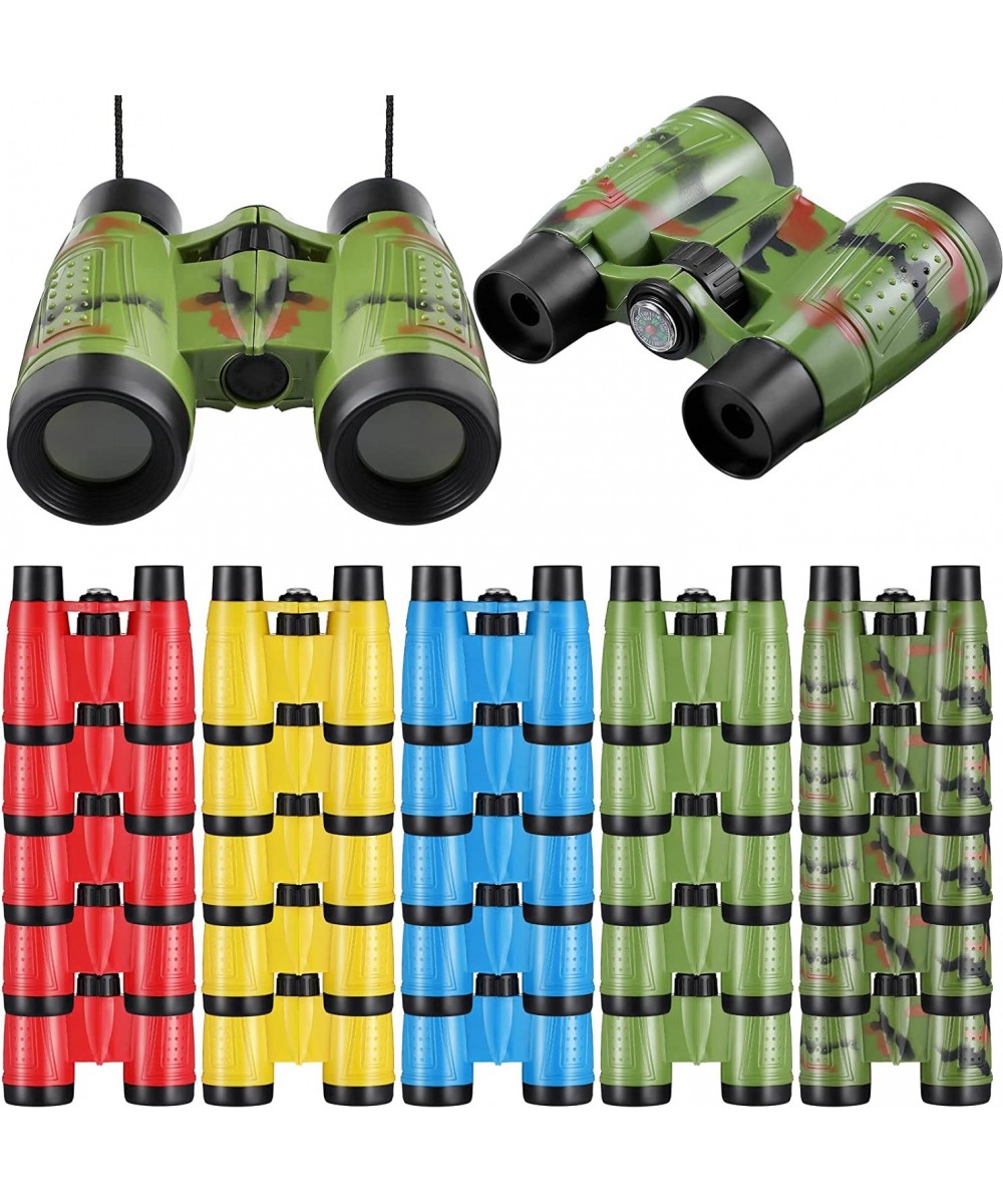 25 Pack Binoculars for Kids 3 5 7 8 12 Years Old with Compass and Neck String Toddler Toy Binoculars Gift Set for Camping Adv...