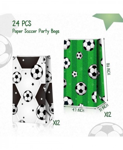 24 Pieces Paper Soccer Goodie Bag Soccer Party Favor Bag Soccer Treat Candy Bags Football Snack Bags Soccer Paper Print Gift ...