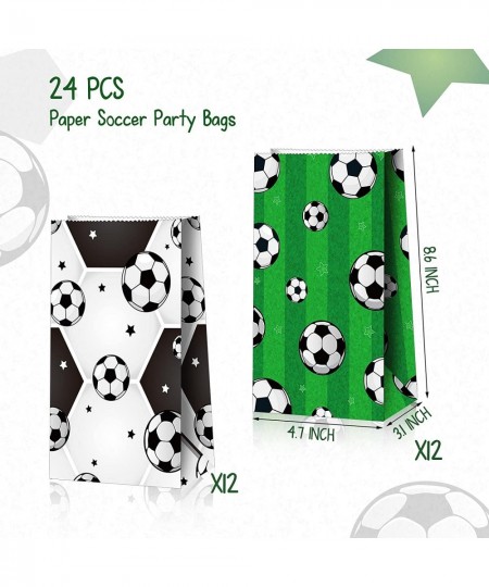 24 Pieces Paper Soccer Goodie Bag Soccer Party Favor Bag Soccer Treat Candy Bags Football Snack Bags Soccer Paper Print Gift ...