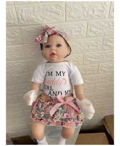 Reborn Baby Dolls Clothes Accessories for 20-22inch Reborn Dolls Girl Romper Jumpsuit Bodysuit +Pant Short+Headband Outfit Se...