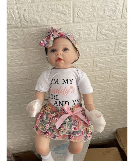 Reborn Baby Dolls Clothes Accessories for 20-22inch Reborn Dolls Girl Romper Jumpsuit Bodysuit +Pant Short+Headband Outfit Se...