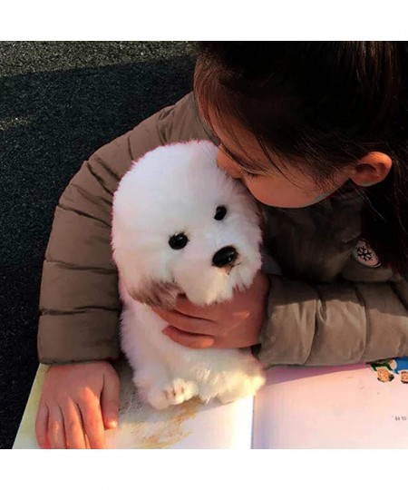 14" Realistic Plush Maltese Dog Stuffed Animal Puppy Dog Toys Soft Plush Pillow Birthday for Kids and Adult White $56.12 - St...