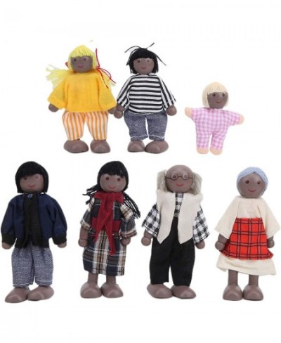 Family Dolls Wooden Puppets Toy Set Miniature Baby Dollhouse Accessory Kids Early Educational Toys Dolls Ornaments ( 4) $20.7...