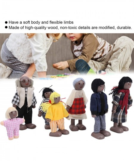 Family Dolls Wooden Puppets Toy Set Miniature Baby Dollhouse Accessory Kids Early Educational Toys Dolls Ornaments ( 4) $20.7...