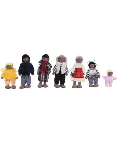 Family Dolls Wooden Puppets Toy Set Miniature Baby Dollhouse Accessory Kids Early Educational Toys Dolls Ornaments ( 4) $20.7...