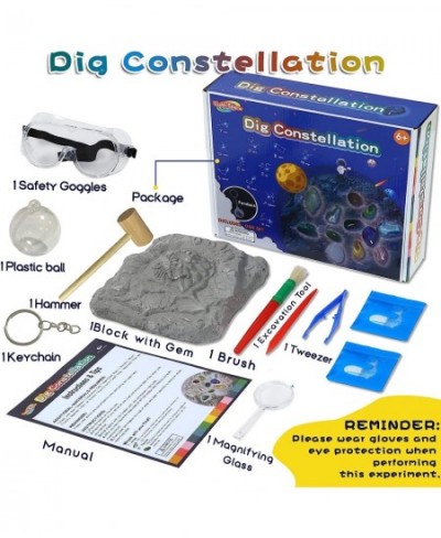 Constellation Mega Fossil Gemstone Dig Kit Excavate 12 Real Gems STEM Educational Toys Science Kit Best Gifts for Age 6+ Boys...