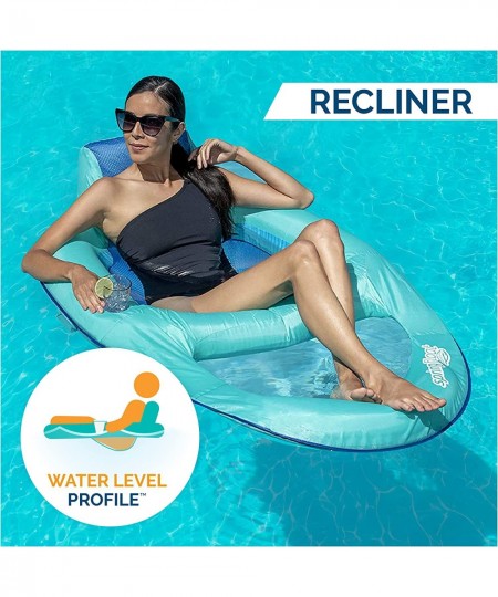 Spring Float Recliner Pool Lounge Chair with Hyper-Flate Valve Aqua $61.18 - Swimming Pool & Outdoor Water Toys