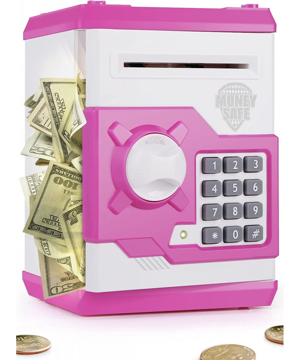 Piggy Bank for Girls Boys Large Electronic Money Coin Banks with Password Protection Automatic Paper Money Scroll Saving Box ...