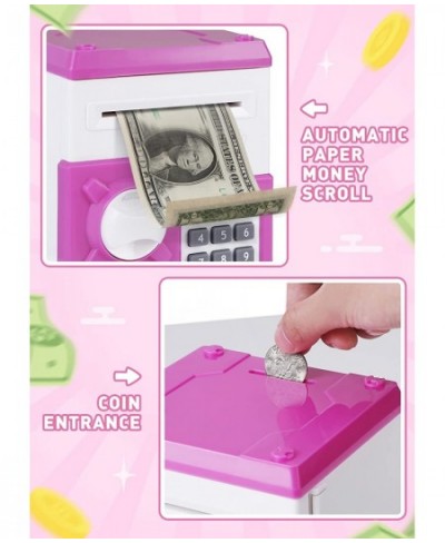 Piggy Bank for Girls Boys Large Electronic Money Coin Banks with Password Protection Automatic Paper Money Scroll Saving Box ...