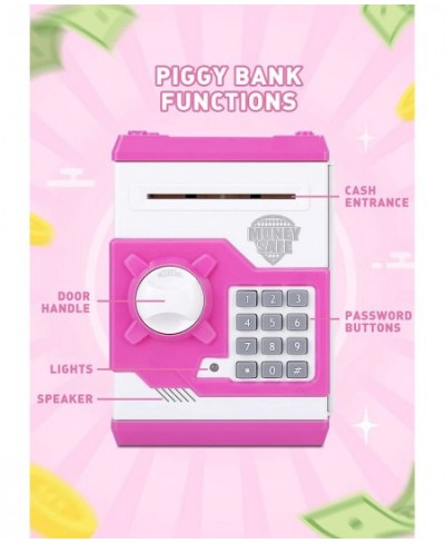 Piggy Bank for Girls Boys Large Electronic Money Coin Banks with Password Protection Automatic Paper Money Scroll Saving Box ...