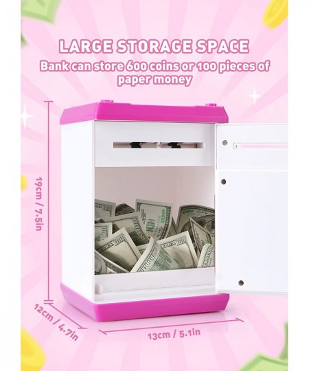 Piggy Bank for Girls Boys Large Electronic Money Coin Banks with Password Protection Automatic Paper Money Scroll Saving Box ...