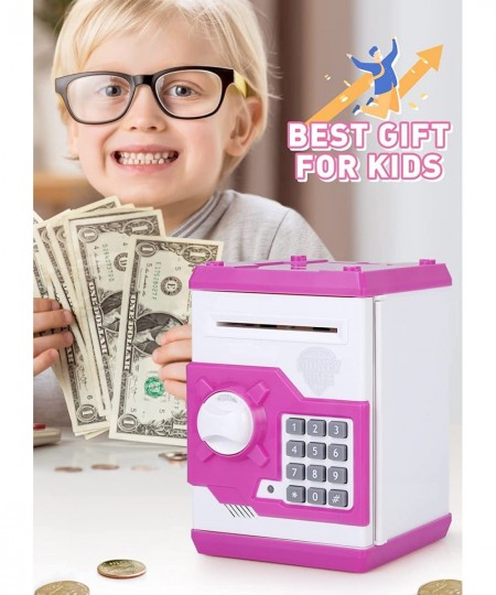 Piggy Bank for Girls Boys Large Electronic Money Coin Banks with Password Protection Automatic Paper Money Scroll Saving Box ...