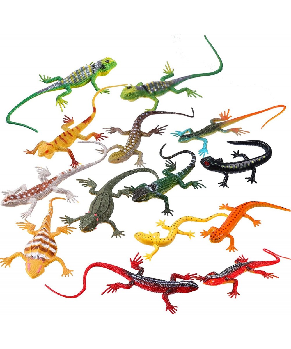 24 Piece Lizard Toy Artificial Model Reptile Lizard Colorful Plastic Lizard Toys Action Figure Educational Toys for Kids Adul...