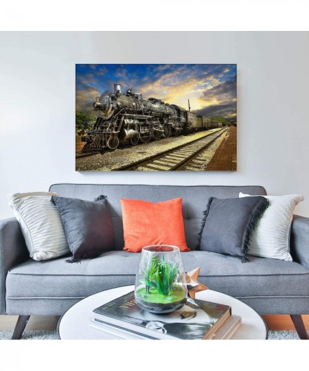 Jigsaw Puzzles 1000 Pieces for Adults - Train Landscape - Wooden Puzzle - Unique Holiday Gift Suitable for Teenagers and Adul...