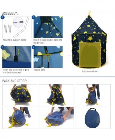 Play Tent for Boys with Star Lights and Storage Carrying Bag Pop Up Play Tent House for Kids Toddlers Indoor and Outdoor Use ...