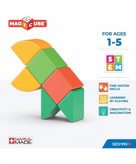 Magnetic Toys | Magnets for Kids | 6 Pieces | Magicube Shapes Starter Set | Early Learning STEM Educational Building Blocks |...