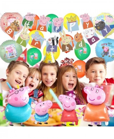 36Pcs Pig Birthday Balloons Pig Birthday Party Supplies Include Happy Birthday Banner Mom and Dad Latex Balloons Banners $17....