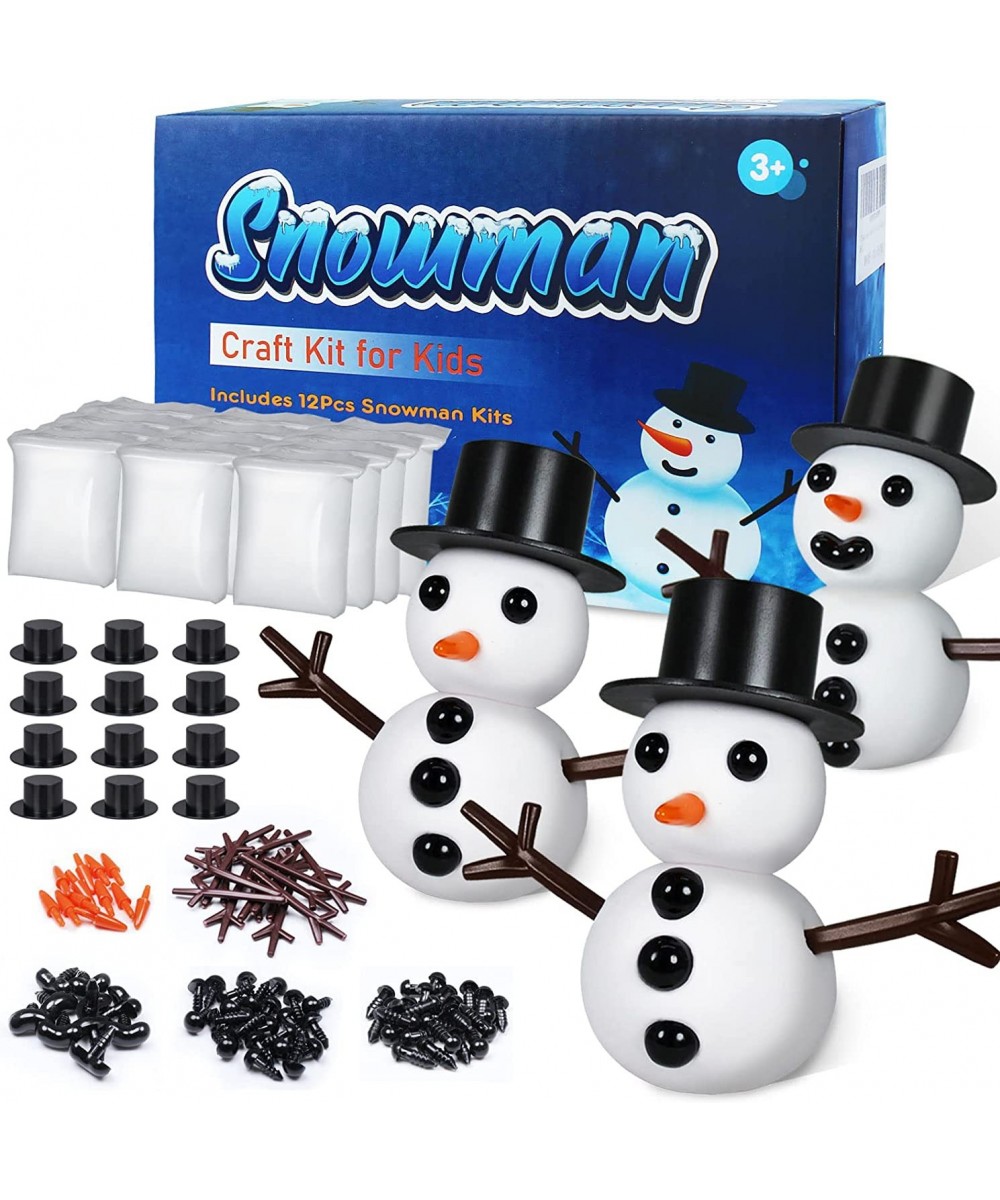 12Pack Snowman Crafts for Kids Snowman DIY Kit Build a Snowman Kit Molding Clay Christmas Crafts Xmas Gift Christmas Stocking...