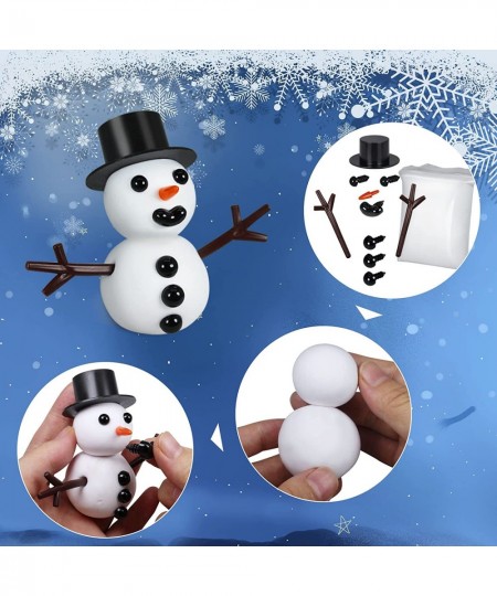 12Pack Snowman Crafts for Kids Snowman DIY Kit Build a Snowman Kit Molding Clay Christmas Crafts Xmas Gift Christmas Stocking...