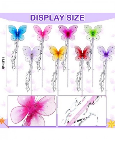 33 Pcs Fairy Wand Butterfly Wands Glitter Wand with Ribbon Colorful Princess Wands Tea Party Supplies for Halloween Cosplay C...