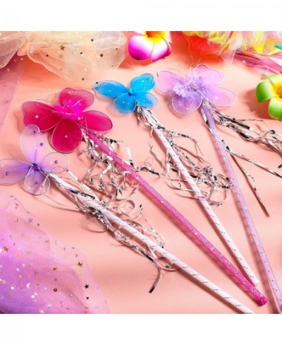 33 Pcs Fairy Wand Butterfly Wands Glitter Wand with Ribbon Colorful Princess Wands Tea Party Supplies for Halloween Cosplay C...