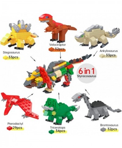 6 Pack Mini Dinosaur Building Block Dinosaur Toys Easter Party Favors Easter Basket Stuffers Surprise Easter Eggs Jurassic Mi...