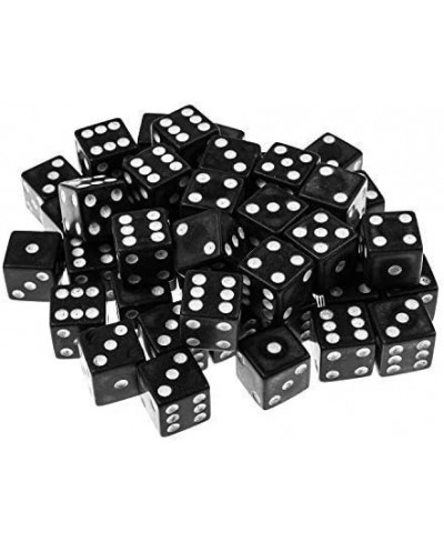 100 Black Dice with White Pips Dots- 16MM $22.46 - Game Accessories