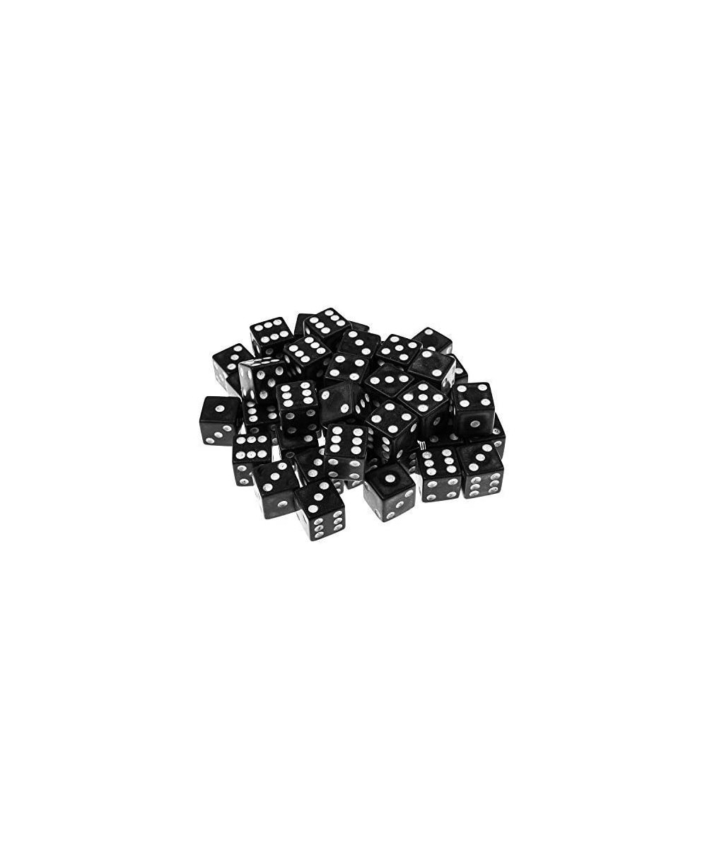 100 Black Dice with White Pips Dots- 16MM $22.46 - Game Accessories