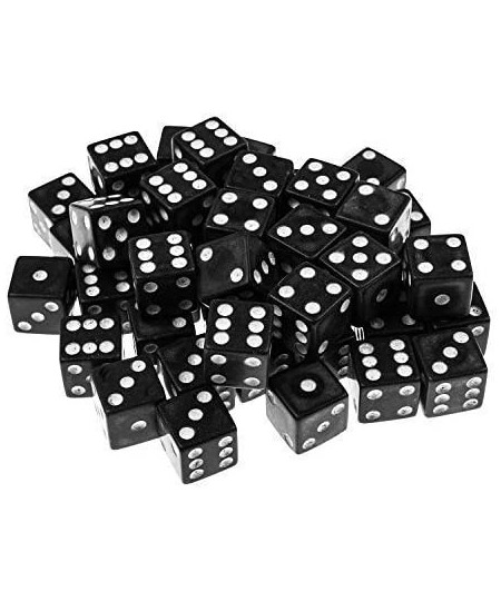 100 Black Dice with White Pips Dots- 16MM $22.46 - Game Accessories