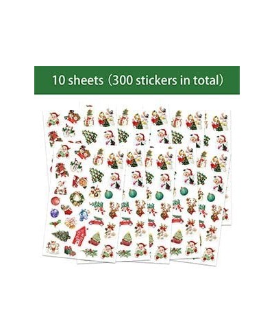 Vintage Christmas Stickers 10 Sheets 300 Pcs Happy Holiday Sticker Sheets for Kids Party Home Classroom Decoration $15.25 - K...