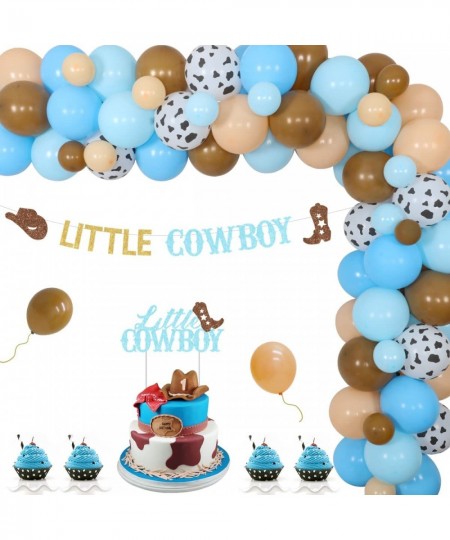 Little Cowboy Baby Shower Decorations for Boy - Random Blue Balloon Garland Arch Kit Western Theme Baby Shower Decorations wi...