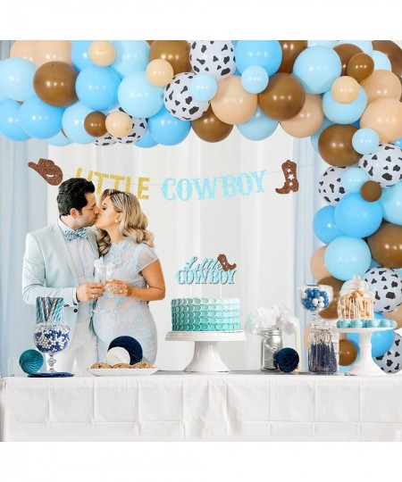 Little Cowboy Baby Shower Decorations for Boy - Random Blue Balloon Garland Arch Kit Western Theme Baby Shower Decorations wi...