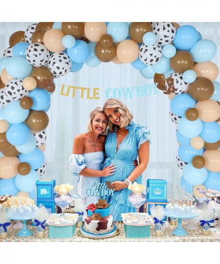 Little Cowboy Baby Shower Decorations for Boy - Random Blue Balloon Garland Arch Kit Western Theme Baby Shower Decorations wi...